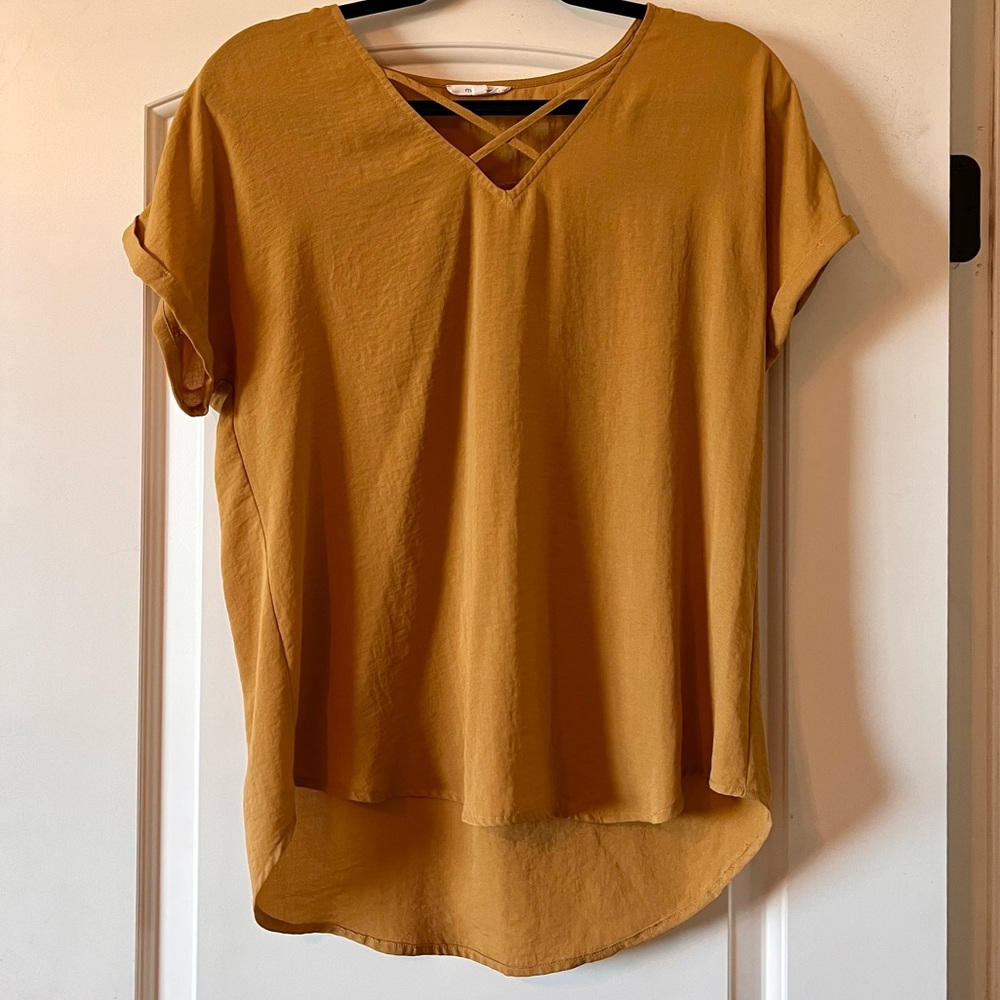 Mustard yellow linen top